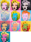 Marylin by Andy Warhol, Serie von 10 Farbserigrafien auf leichtem Karton, sold May 2023