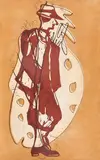 Markus Lüpertz, Motiv II (Aus: Vogue Zeichnungen), 1984, Farblinolschnitt, Kaltnadel und Aquatinta auf Velin