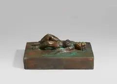 Frau I by Thomas Schütte, 2007, Bronze, grün-braun patiniert mit werkimmanenter Korrosion, sold Jun 2023