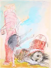 Leiko Ikemura, Ohne Titel, 1988, Mischtechnik auf Velin