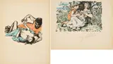 Lovis Corinth, Konvolut von 2 Lithografien, a) Liebespaar (Aus: Das Hohe Lied)