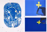 Felix Droese, Das Perlengebet, 2007, Mappe mit 1 Farbholzschnitt auf handgeschöpftem Japan und 16-seitige Zeitung im Offsetdruck, als 8-teiliger "Starschnitt". in originaler Kartonmappe