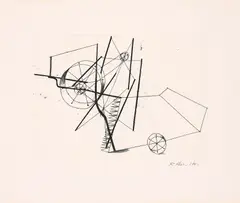 Richard Hamilton, Reaper (a), 1949, Kaltnadel auf Bütten
