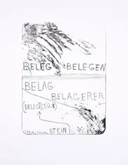 Jimmie Durham, Belegstück II, 2000, Farblithografie auf Velin