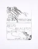 Jimmie Durham, Belegstück II, 2000, Farblithografie auf Velin