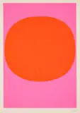 Rupprecht Geiger, Variation Runde Farbe III / leuchtrot warm auf leuchtrot kalt, 1968, Farbserigrafie auf leichtem Karton
