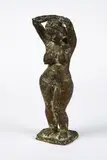 Bernhard Kleinhans, Stehender Frauenakt, 1963, Bronze, braun patiniert