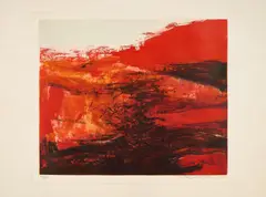 Ohne Titel by Zao Wou-ki, 1968, Farbradierung auf BFK RIVES (Wasserzeichen), sold Sep 2023