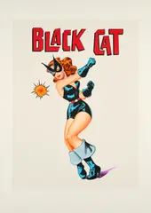 Mel Ramos, Black Cat, 2018, Farbserigrafie auf leichtem Karton