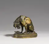 Henri Alfred Jacquemart, Hund mit Schildkröte, Bronze
