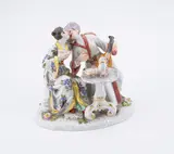 Chinesenpaar by Meissen, 20. Jh, Porzellan, farbig und gold staffiert, sold May 2023