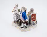 Rokokogruppe "Kinder mit Vogelbauer" by Meissen, Vor 1924, Porzellan, farbig und gold dekoriert, sold May 2023