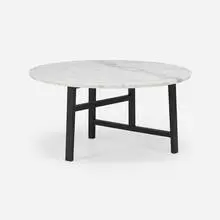 Neri & Hu, Trio Round coffee table, model 754MM, 2014 / 2019, ebonized ash, Carrara marble