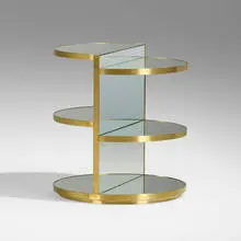 Rooms Studio, Invisible Mirror side table, 2015, brass, mirrored glass