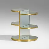 Rooms Studio, Invisible Mirror side table, 2015, brass, mirrored glass