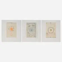 Shōichi Ida, Three works from the Well from Karma series, 1989, etching and drypoint in colors with chine collé