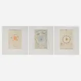 Shōichi Ida, Three works from the Well from Karma series, 1989, etching and drypoint in colors with chine collé