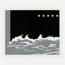 Night Titanic by John Wesley, 2001, screenprint in colors, sold Jan 2024