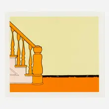 Bumstead’s Staircase by John Wesley, 2001, screenprint in colors, sold Jan 2024