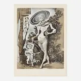 Vénus et l'amour voleur de miel (d'après Cranach l'Ancien) by Pablo Picasso, 1957, lithograph in colors on Arches, sold Jan 2024