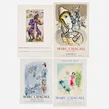 Marc Chagall, The Circus with the Yellow Clown; The Magician of Paris; Bay of Nice; Guggenheim (four posters), 1967-75, lithograph in colors