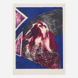 James Gill, Woman in Blue Car, 1965, lithograph in colors