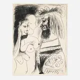 Le vieux roi by Pablo Picasso, 1959, lithograph on Arches, sold Jan 2024