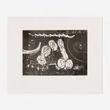 Pablo Picasso, Sous les feux de la rampe: Femme nue entre deux hommes (from the 156 series), 1966, etching and aquatint