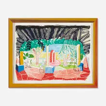 David Hockney, Views of Hotel Well I (from the Moving Focus series), 1984-85, lithograph in colors on TGL handmade in artist's frame