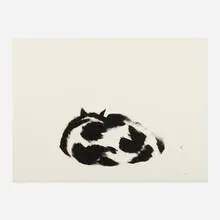 Peter Alexander, Cat (Pink), 1999, lithograph on Fabriano
