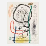 Album 21, plate 5 (from the Poème de Carlos Franqui portfolio) by Joan Miró, 1978, lithograph in colors on Arches, sold Jan 2024