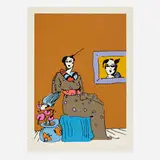 Peter Max, Lady with Portrait