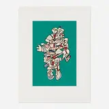 Jean Dubuffet, Protestator (from the Présences Fugaces series), 1973, screenprint in colors on Hollandais