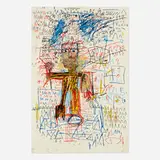 Jean-Michel Basquiat, Untitled IV (from The Figure portfolio), screenprint in colors on Saunders Waterford