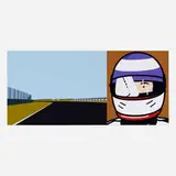 Oliver / Helmet (from the Imagine You Are Driving (Fast) portfolio) by Julian Opie, 2002, lambda print on Fujicolour photographic paper, sold Jan 2024