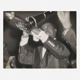 Lisette Model, Louis Armstrong playing trumpet, 1954-56, vintage gelatin silver print