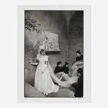 Vogue Italy, Sposa, Bride with Priests by Frank Horvat, gelatin silver print, sold Dec 2023