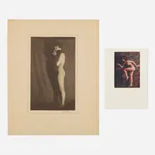 Karl Struss, Two works from The Female Figure series, 1918, vintage platinum print, vintage four-color rotogravure