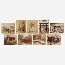 Nine works by Kusakabe Kimbei, 1897, vintage hand-colored albumen print, printed paper, sold Dec 2023