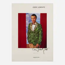 David Byrne exhibition poster by Annie Leibovitz, 1987, photolithograph in colors, sold Dec 2023