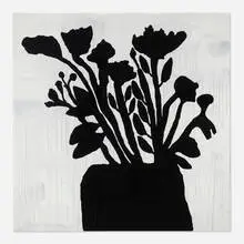 Donald Baechler, Flowers in Vase, 2009, screenprint in colors on museum board