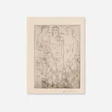 Pablo Picasso, Les trois baigneuses II, etching on Arches