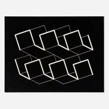 Structural Constellation U-18 by Josef Albers, c. 1955, machine-engraved plastic laminate, sold Jun 2025