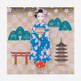 Maiko in Springtime Kyoto by Takashi Murakami, 2024, offset lithograph in colors, sold Jun 2025