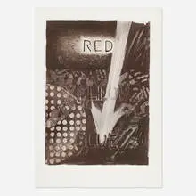 Untitled (Red) by Jasper Johns, 1982, etching on BFK Rives, sold Jun 2025