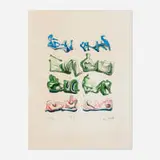 Henry Moore, Eight Reclining Figures, 1967, lithograph in colors on Japon nacré