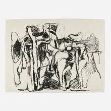 Philip Guston, Untitled, 1963, lithograph on BFK Rives Natural Nacré