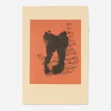 Music for J.S. Bach by Robert Motherwell, 1989, lithograph on red Moriki handmade, Chine appliqué to Arches Buff, sold Jun 2025