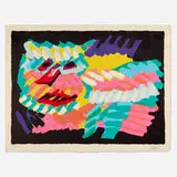 Karel Appel, Pink Cat (from the Cats portfolio), 1978, screenprint in colors on Japon