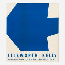 Betty Parsons exhibition poster by Ellsworth Kelly, 1957, offset lithograph in colors, sold May 2025